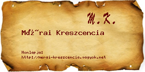 Mérai Kreszcencia névjegykártya